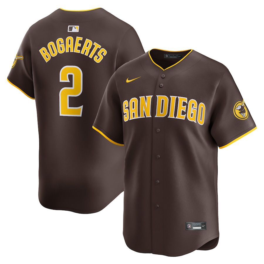 Men San Diego Padres 2 Xander Bogaerts Nike Brown Away Limited Player MLB Jersey
